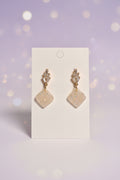 Opal Cream Crystal Diamond Earrings
