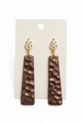 Bronze Luxe Crystal Bar Earrings