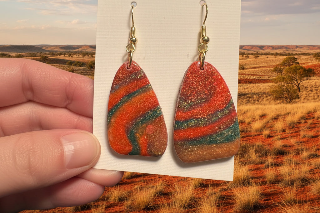 Desert Horizon Marble Drop Earrings