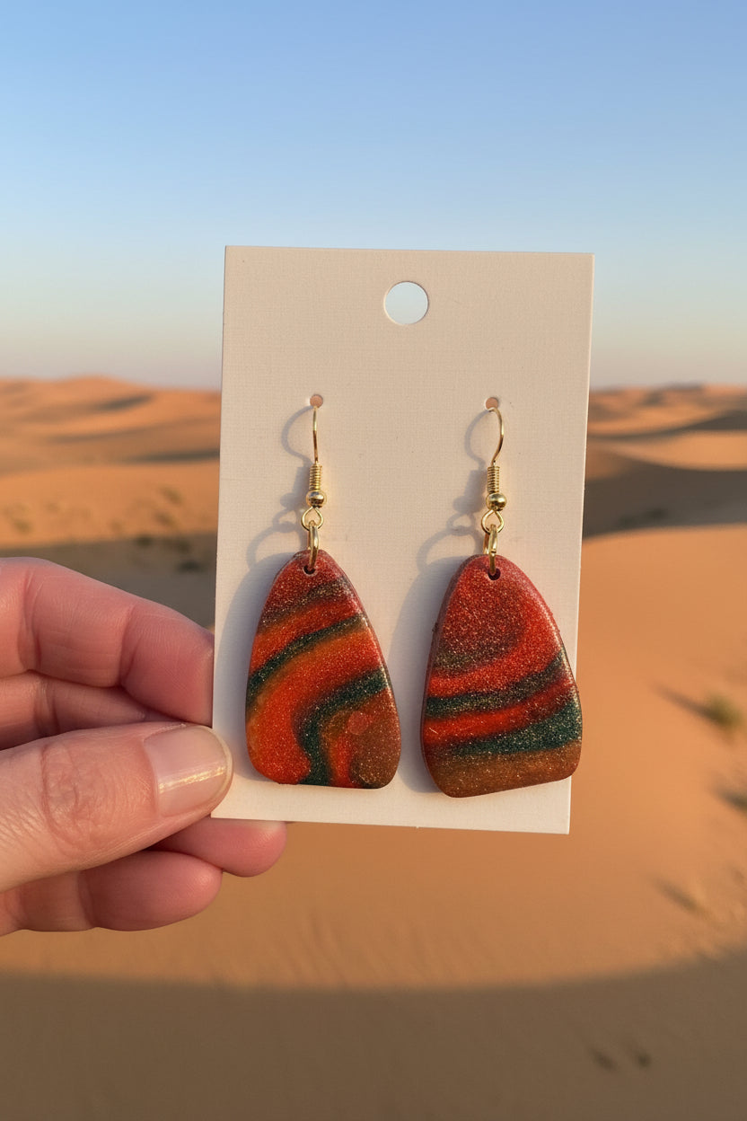 Desert Horizon Marble Drop Earrings