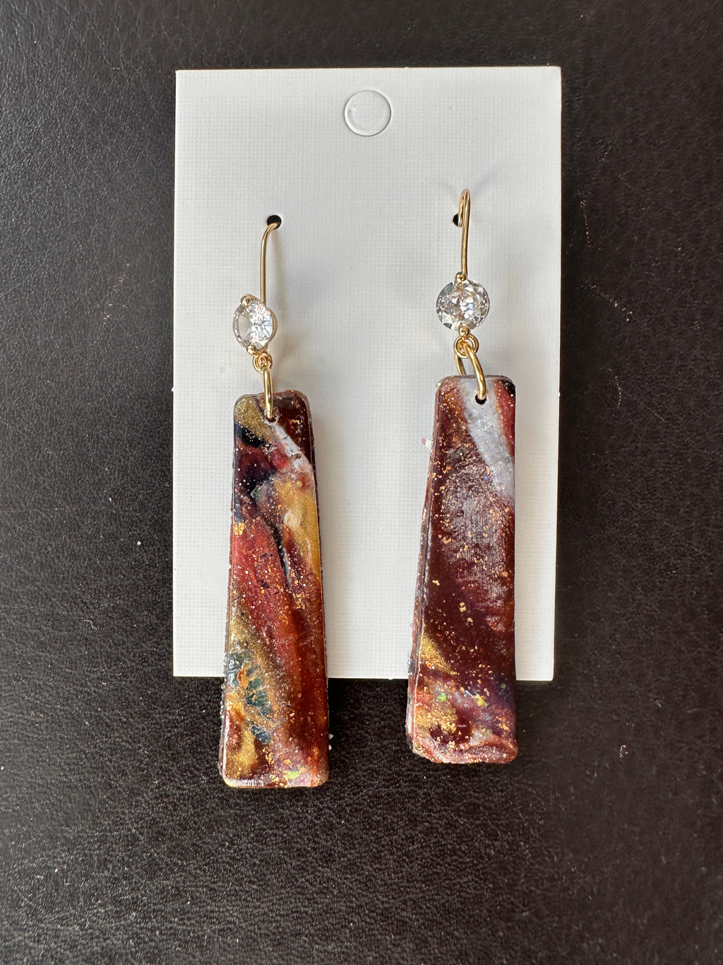 Ember Crystal Slim Bar Earrings
