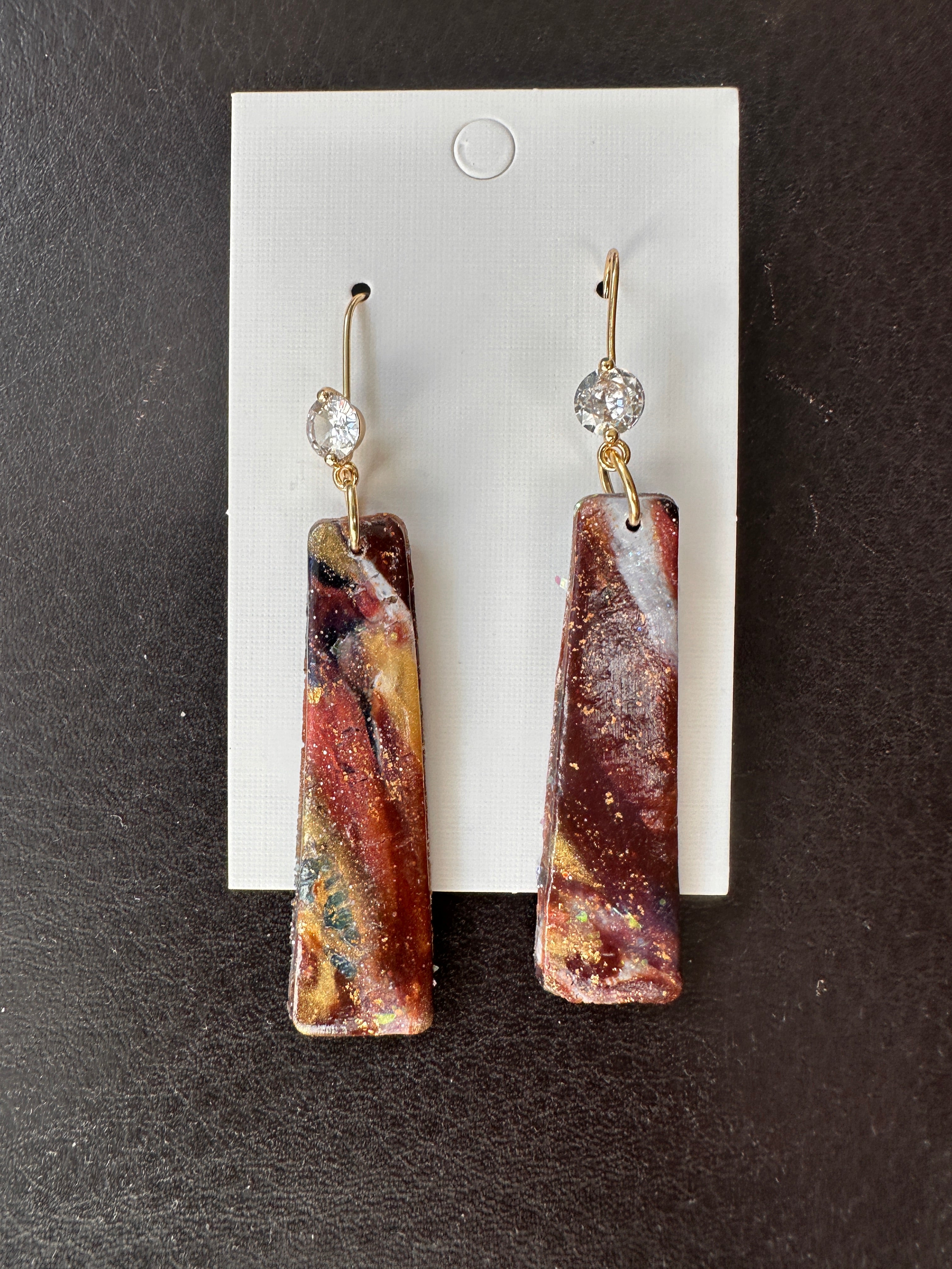 Ember Crystal Slim Bar Earrings
