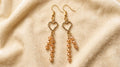 Gold and Champagne coloured Austrian Crystal drop earrings original design