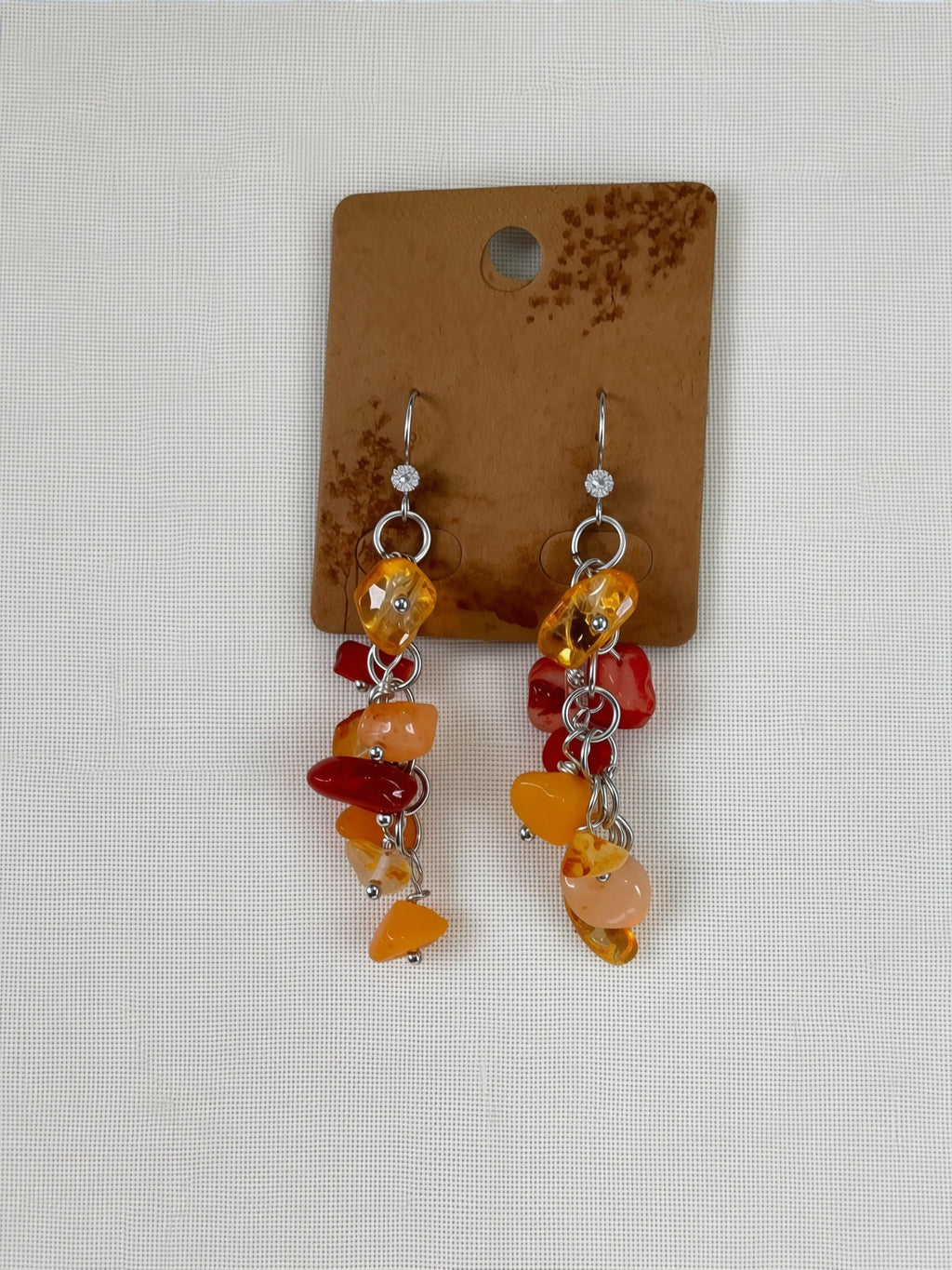 Citrine Drop Earrings, Natural Stone & Silver Plated Hooks (Handmade in Australia)
