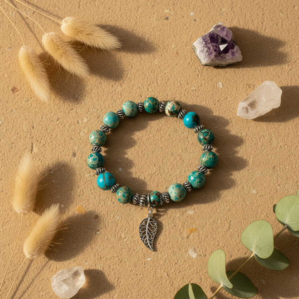 Bracelet flat lay earthy