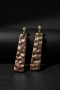 Bronze Gold Hammered Polymer Clay Earrings